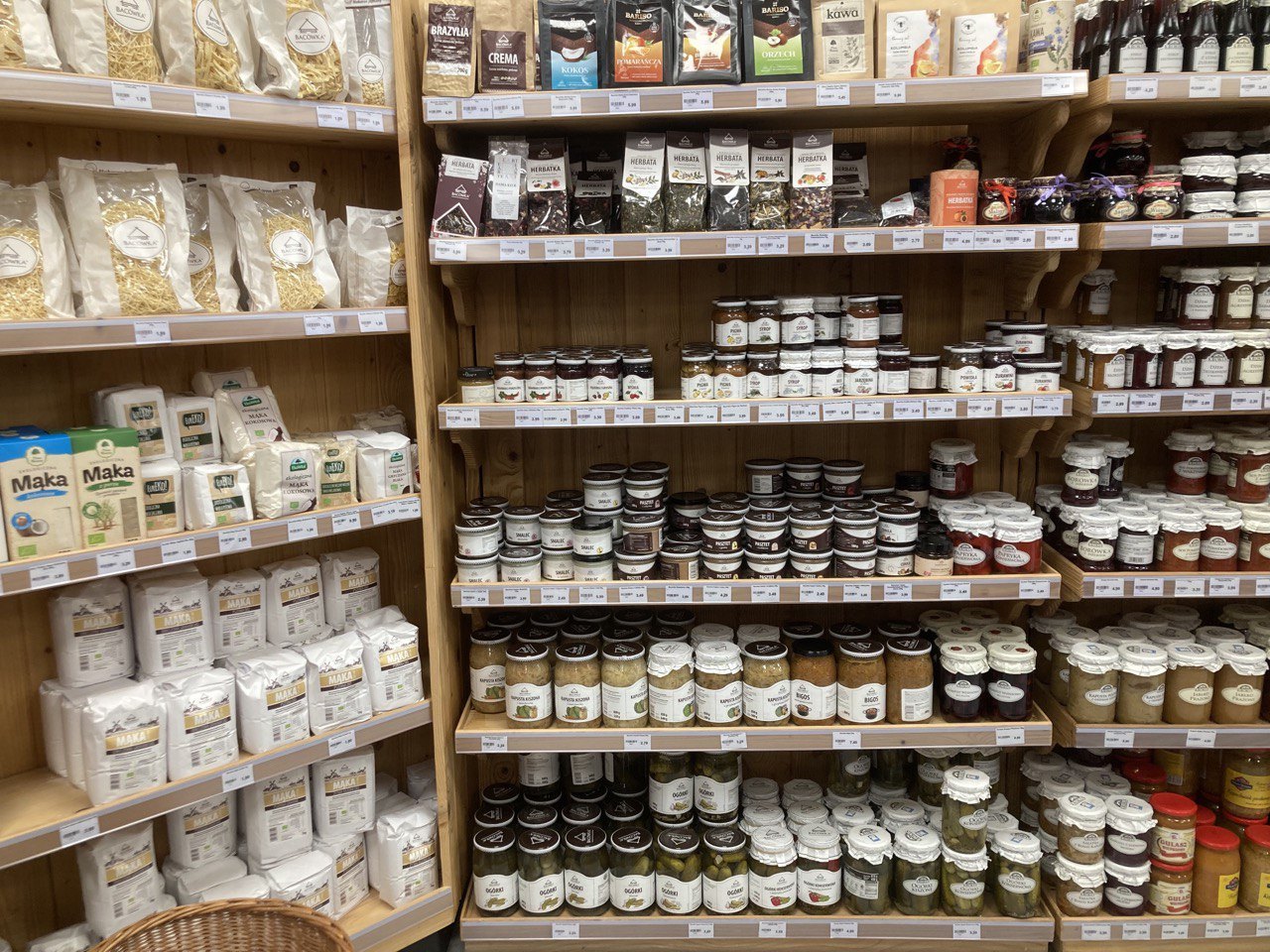 Flour and jam in a Polish shop